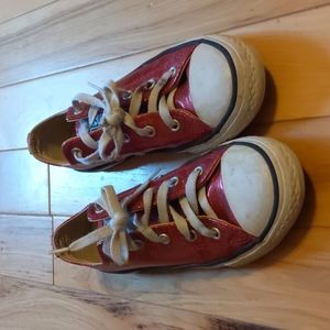 Hot pink sparkle converse size youth 2